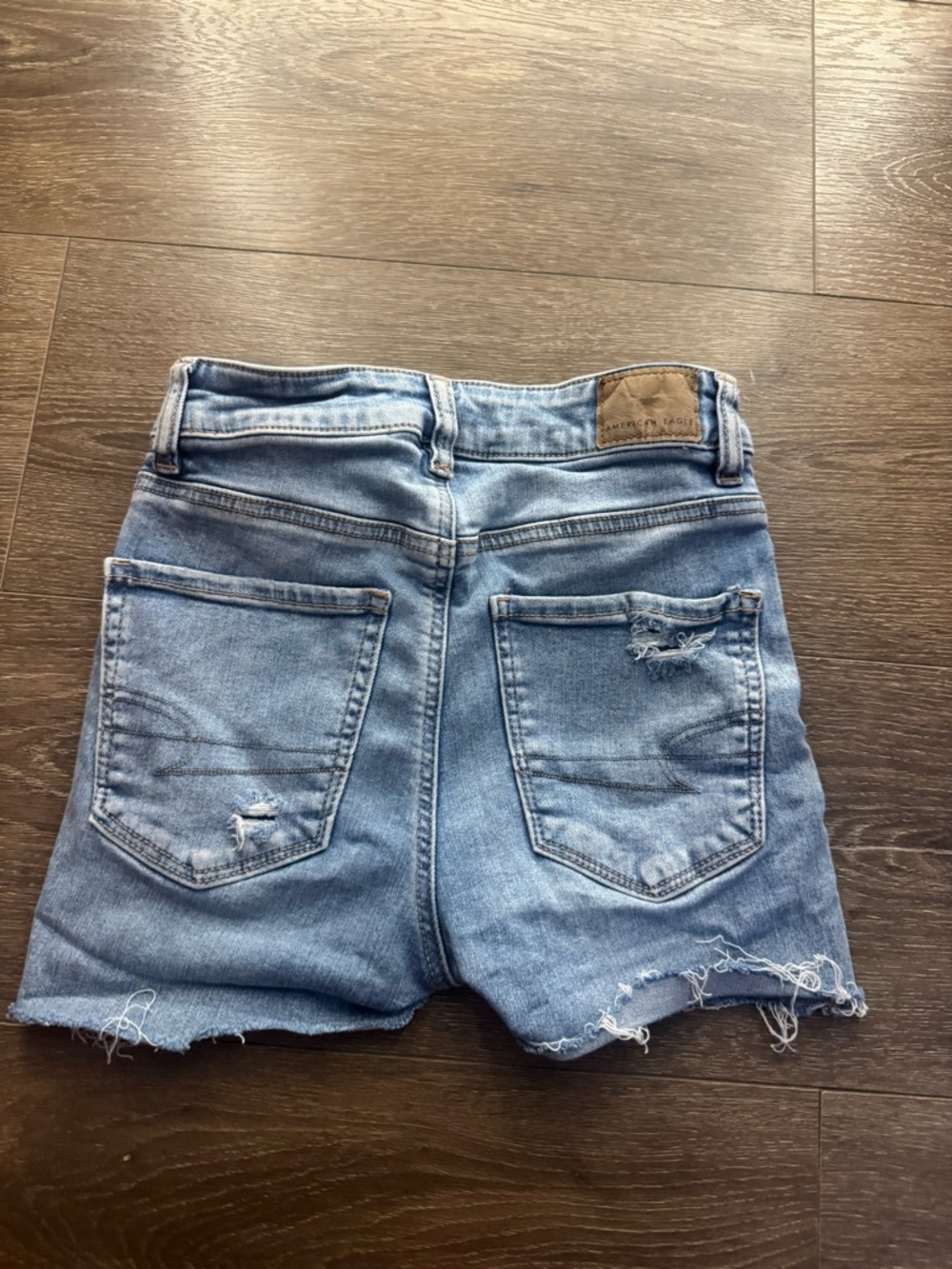 American Eagle Outfitters Light Wash Distressed Denim Shorts